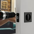 thumbnail image 5 of 2X Pocket Door Lock, Matte Black Contemporary Privacy Square Hardware, Sliding Lock, 5 of 8