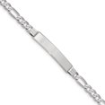 thumbnail image 1 of 14k White Gold Figaro Link Name Bar Identification Id Bracelet, 1 of 7