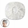 thumbnail image 3 of OMWAH 100 PCS Disposable Shower Caps Large Clear Waterproof Processing Conditioning Plastics Elastic Shower Cap For Kids, Girls, Travel, Spa, Hotel, and Home Use (100 PCS)…, 3 of 4