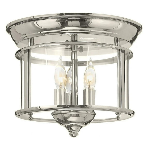 3 Light Medium Flush Mount in Traditional Style 11.5 inches Wide By 9.5 inches High-Polished Nickel Finish Bailey Street Home 81-Bel-3002322