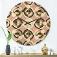 thumbnail image 2 of Designart 'Abstract Geometric Circular Retro Pattern I' Mid-Century Modern Wood Wall Clock, 2 of 5