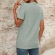 thumbnail image 5 of Camiseta con cuello en V y botones para mujer: camiseta informal y cómoda para casa o para salir, con estampado floral jacquard, mangas cortas y fácil de cuidar, 5 of 7