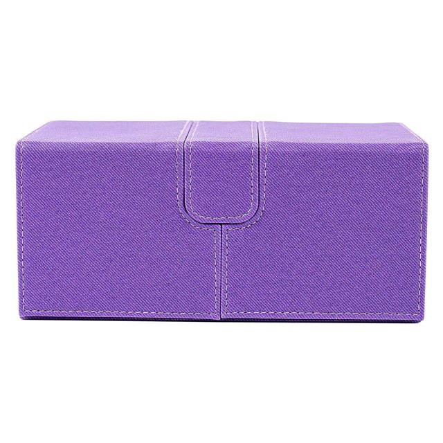 3 en 1 caja de cubierta de comercial para almacenamiento de 200 s 7,95x4,53x3,54 pulgadas Premium profesional multifunción protección de costura hecha a mano Púrpura Hugo Estuche de baraja de cartas coleccionables
