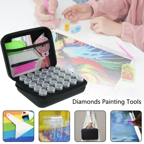 Gotydi Diamond Painting Storage Containers,Embroidery Case Diamond Painting Tools Storage Box , DIY Accessories Nail Display Conta