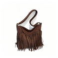 thumbnail image 4 of EliteGoogv Crossbody Bags For Women Sleek Tassel Fringe Adjustable Strap Womens Crossbody Bags Shoulder Satchel Bags Spacious Main Compartment Casual Handbags Coffee, 4 of 4