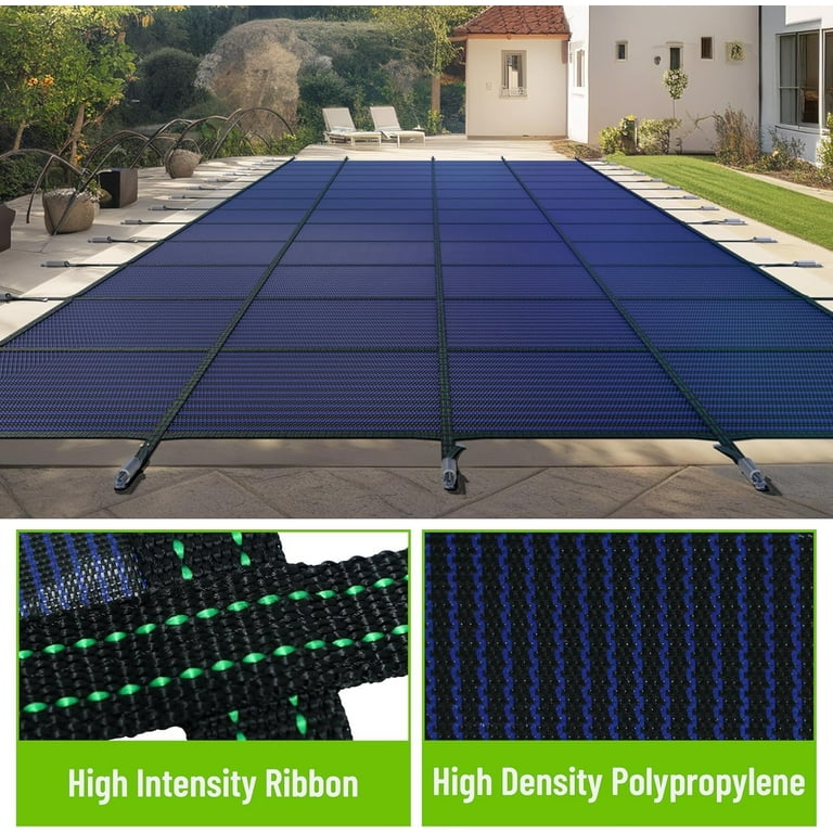 ColourTree 16' x 40' Inground Pool Safety Cover - Rectangle Blue