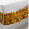 thumbnail image 2 of Mexican Bed Skirt, Energetic Colors Cartoon Style Pattern with Folkloric Mexico Elements, Elastic Bedskirt Dust Ruffle Wrap Around for Bedding Decor, 4 Sizes, Orange and Multicolor, by Ambesonne, 2 of 2