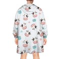 thumbnail image 2 of Wearable Oversized Blanket,Light Blue Cow Coffee Pattern Wearable Blanket Hoodie for Adults,Cozy Hooded Blankets with Super Pockets,Super Warm Fuzzy Pullover for Women & Men, 2 of 6