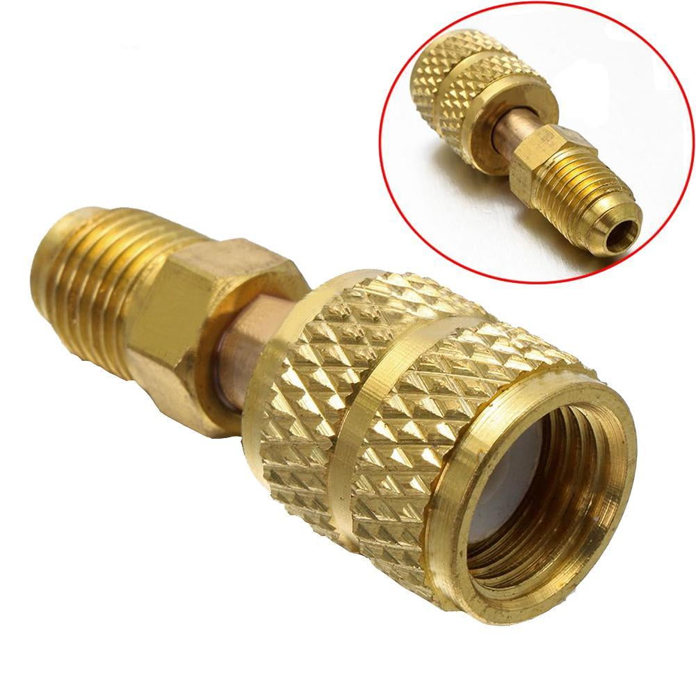 Taycent 1 Piece R410A Adapter Brass 1/4 Male SAE 5/16 Female SAE Hose R22 to R410A Adapter Fitting for Air Conditioner 