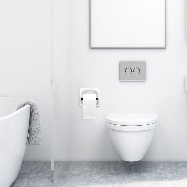 OUNONA 2Pcs Spring Loaded Toilet Paper Holder Roller Plastic Quick Installation for Bathroom General Users