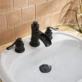 thumbnail image 4 of BWE 8 Inch Widespread Bathroom Faucet Matte Black with Pop Up Drain and Supply Hose Lead-Free Two-Handle 3 Holes Waterfall Bathroom Sink Faucet Lavatory Mixer Tap, 4 of 10