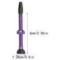 thumbnail image 3 of Greeniant Vástago de válvula de neumático sin cámara de 60mm para bicicleta Universal, 2 piezas, válvulas de neumático de aleación de aluminio para Ciclismo Violeta Greeniant OD022344-05, 3 of 6