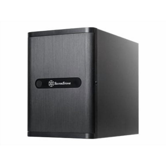Silver Stone Technologies DS380B Rackmount Storage Server Chassis Premium Mini-ITX DTX Small Form Factor NAS Computer Cases - Black