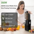 thumbnail image 2 of Cold Press Juicer, 350W Masticating Juicer with 5.4" Large Feed Chute Fit Whole Fruits & Vegetables, Cold Press Electric Juicer Machines with High Juice Yield, Easy to Clean, BPA Exclude-Black., 2 of 5