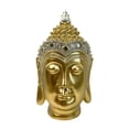 thumbnail image 2 of Estatua de cabeza de Buda, adorno de mesa, escultura religiosa coleccionable para gabinete Oro, 2 of 9