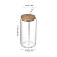 thumbnail image 5 of st Dricksglas med Bambulock och Sugrör, Ölburksglas Tumbler Glas Iskaffekopp för Mjölk Kaffe Isvatten Cocktail 380ml{f2}, 5 of 5