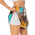 thumbnail image 3 of Lsque Modern Urban Monkey Printed Women's Running Shorts with Liner Pockets,Elastic Quick Dry Workout Athletic Gym Yoga Shorts,Womens High Waist Shorts-Medium, 3 of 9