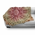 thumbnail image 3 of Batik Soft Flannel Fleece Throw Blanket, Gradient Circle Batik Pattern with Spectral Pleats and Distressed Spots Image Print, Cozy Plush for Indoor and Outdoor Use, 50" x 60", Red Brown, by Ambesonne, 3 of 6