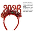 thumbnail image 4 of bestolf 2026 New Year Hairband Glitter-Coated Headband Sparkling Numbers Design Hair Hoop Festive Hair Accessory, 4 of 9