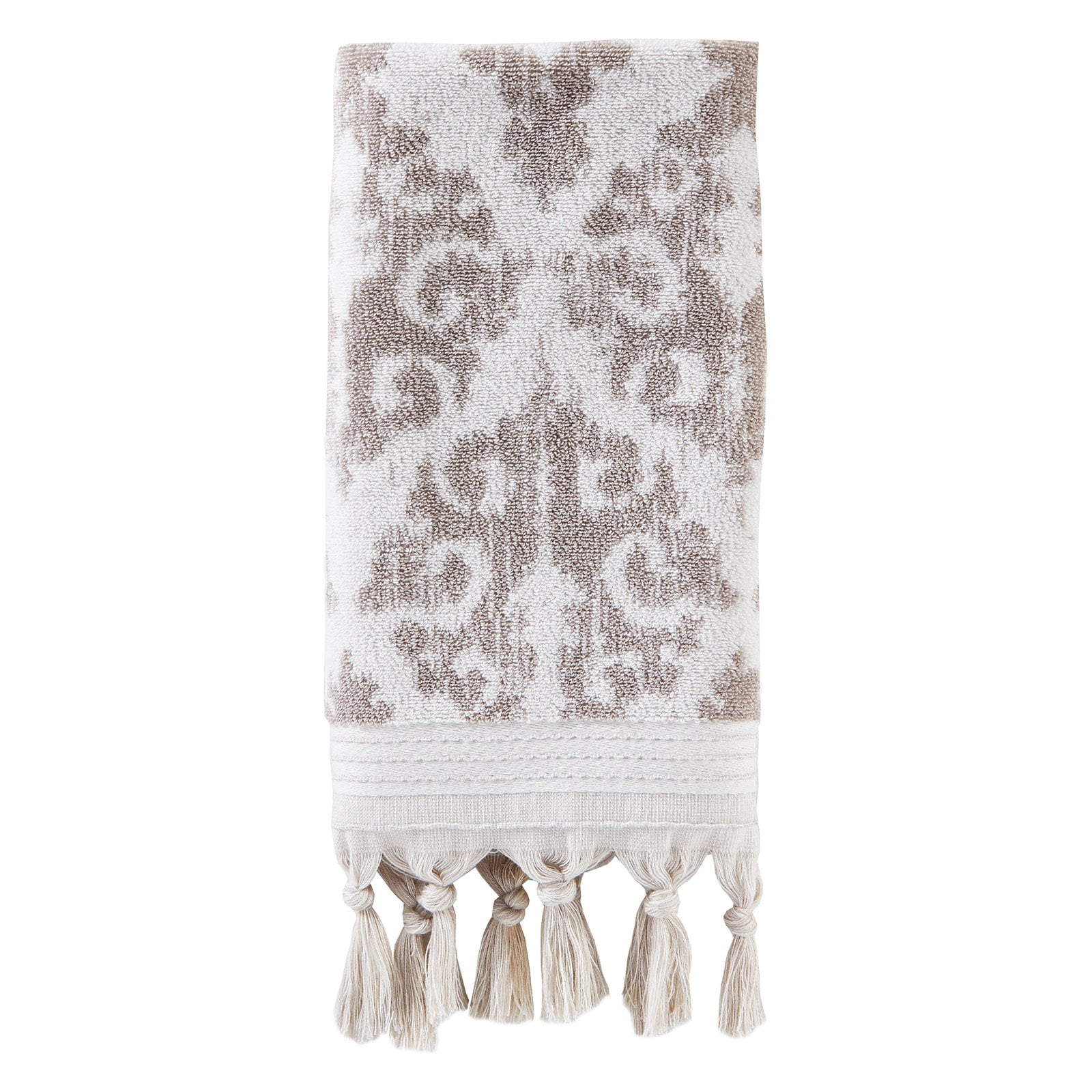 SKL Home Mirage Fringe Hand Towel (2-Pack), Aqua, 16" x 26".