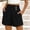 Black, variant on Ladies Shorts,Button Elastic Waist with Pockets Button Mid-Length Shorts,Cotton,White,Size XXL