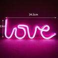 thumbnail image 1 of Letrero de neón LED Love, tablero PS y lámpara acrílica Love con orificios para colgar para confesión, propuesta de matrimonio, color rosa, funciona con pilas., 1 of 5