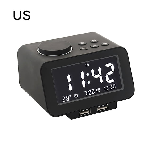 Reloj Despertador Multifuncional De Radio De Escritorio Inteligente Con Carga Usb De Temperatura Digital Guardurnaity HA024878-02