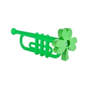 St. Patrick's Day Green Shamrock Squeeky Trumpet Horn Instrument Toy