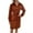 Brown, variant on ZQUUVOU Women's Fashion Waist-Length Dress With Lapel Solid Color Long Sleeve Dress Brown