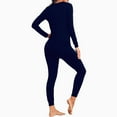 thumbnail image 6 of PatPat Women's Thermal Underwear Long Sleeve Warm Base Layer Top & Legging 2 Piece Set Loungewear with Soft Brushed Lining, Deep Blue, XXL, 6 of 15