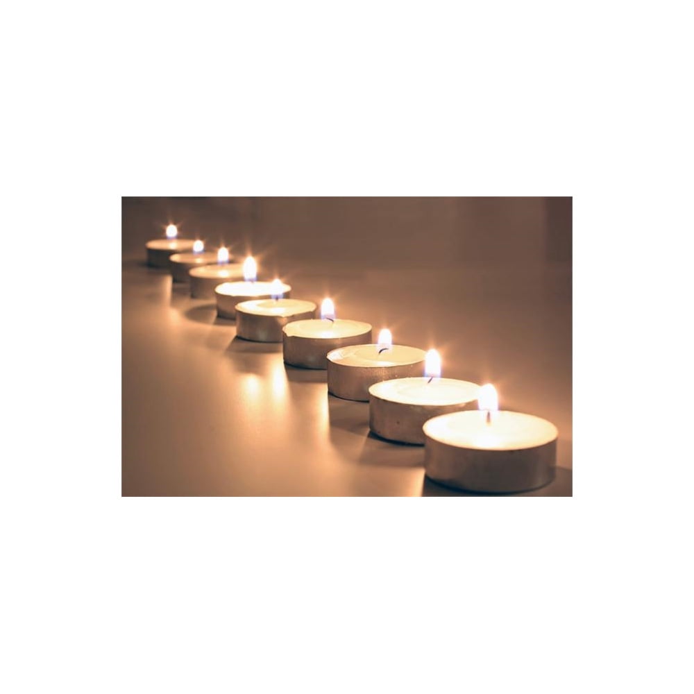 Unscented Smokeless Standard Tea Light Candles, 50 pieces