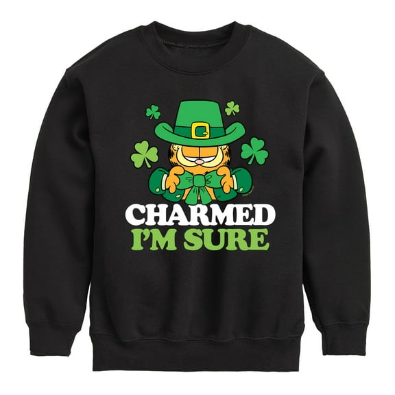 Garfield - Charmed Im Sure - Toddler And Youth Crewneck Fleece Sweatshirt