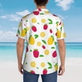 thumbnail image 4 of Balery Strawberry and Lemon Camisas hawaianas de manga corta para hombre, camisas playeras de corte holgado, camisas de vacaciones con botones,3X-Large, 4 of 7