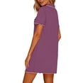 thumbnail image 7 of Avirosel Women's Button Down Sleepshirt Short Sleeve Nightgown V Neck Nightshirt Pajamas Soft Casual Nightdress for Loungewear, 7 of 7