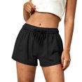 thumbnail image 3 of Stichou Women's Shorts Drawstring Elastic Waist Casual 2026 Summer Spring Comfortable Workout Running Gym Shorts Black M, 3 of 10
