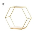 thumbnail image 2 of Manunclaims Wall Mounted Hexagonal Floating Shelf, Modern Metal Wall Shelf, Simple Wood Partition Storage Shelf, Wall Decor Rack for Bedroom, Living Room, Kitchen and Office - 1 PCS, 2 of 8