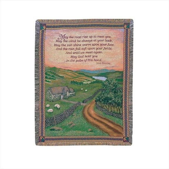 Manual Woodworkers and Weavers  Blessing Of Ireland Tapestry Throw Blanket Fashionable Jacquard Woven 50 X 60 in.