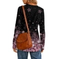 thumbnail image 4 of Textilo Long Sleeve Tops for Women Casual Crew Neck Button Top Loose Fit Henley T-Shirt Holiday Floral Printed Spring Fashin Pullover, 4 of 4