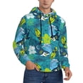thumbnail image 2 of Wukai Shark And Leaves Print Men Hoodies Fleece Sweatshirts Long Sleeve Sweaters Pullover Fall Outfits Winter Clothes-Large, 2 of 7