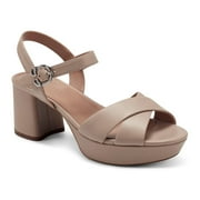 Aerosoles Cosmos Women's Leather Platform Sandals Color: Nude Leather Size: 10
