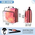 thumbnail image 3 of Zipper Binder with Shoulder Strap 2 inch 3 Ring Waterproof File Folder Organizer Bag 500 Sheet Abstract Rose Watercolor Pattern, 3 of 8