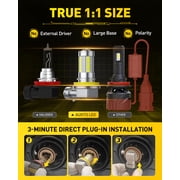AUXITO Upgraded H11/H8 LED Fog Light Bulbs, 6500K Cool White, 1:1 Mini Size H11/H8/H16 LED Fog Light Bulbs, 360° Full Illumination(Pack of 2)