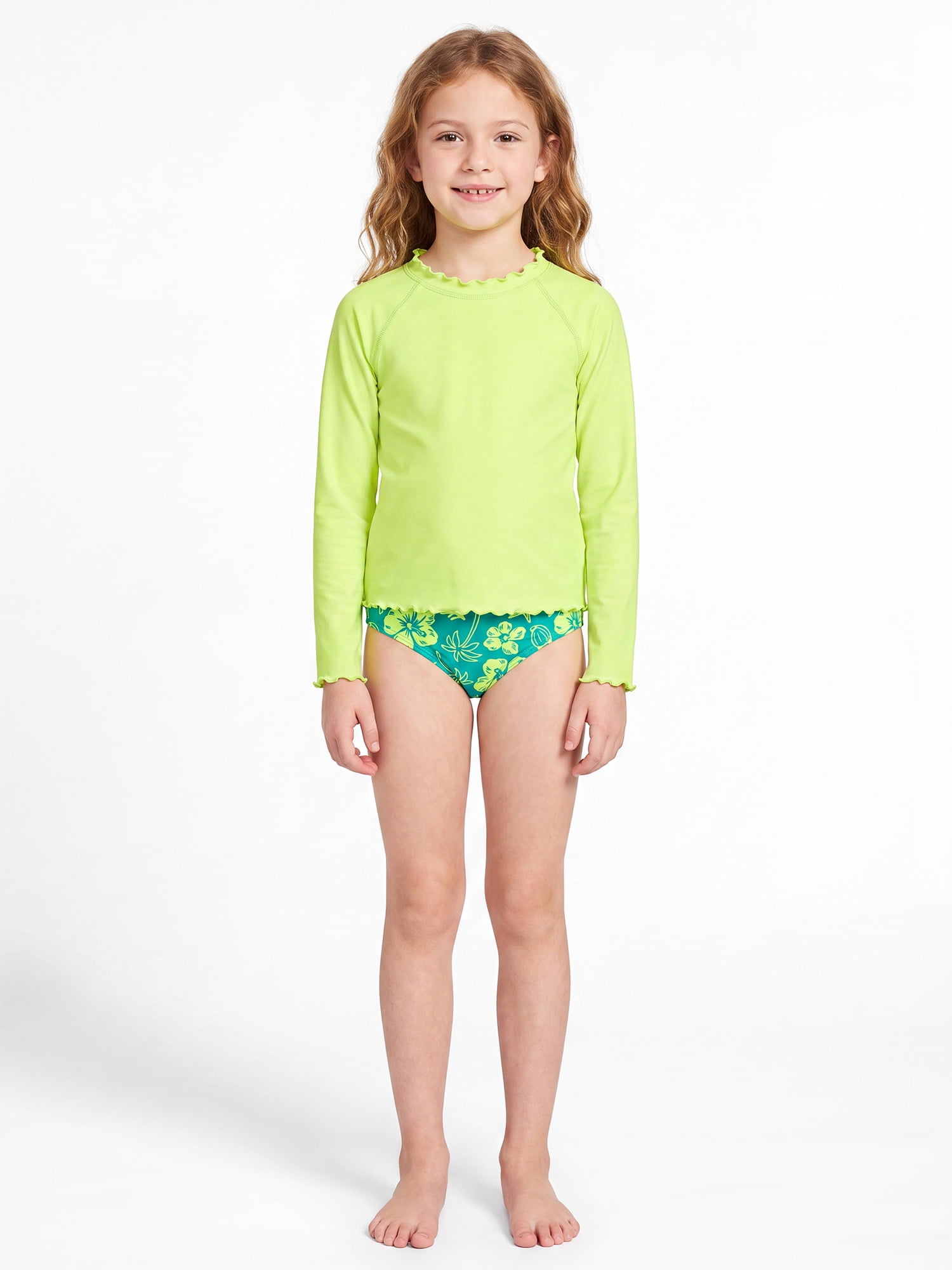 Ocean Gear Girls Swim Long Sleeve Rash Guard, Sizes 4-18