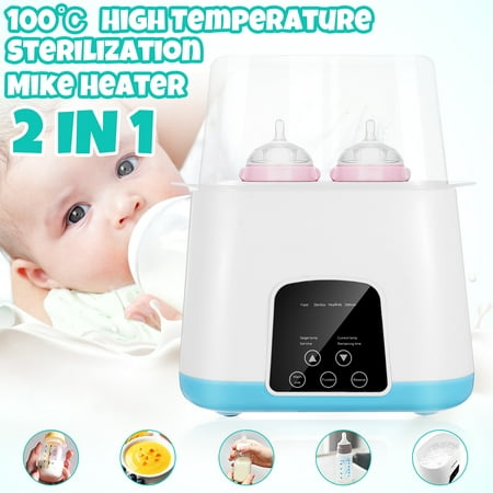 Milk Bottle Warmer 2 in1 Baby Bottle Warmers Electric Steam Sterilizer with LED-Display and Accurate Temperature Control Suit for PP Glass Silicone for Baby Food
