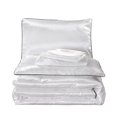 thumbnail image 3 of NTBED Silky Satin Comforter Set Queen White Luxury Wave Quilted Bedding Set, 3 of 5