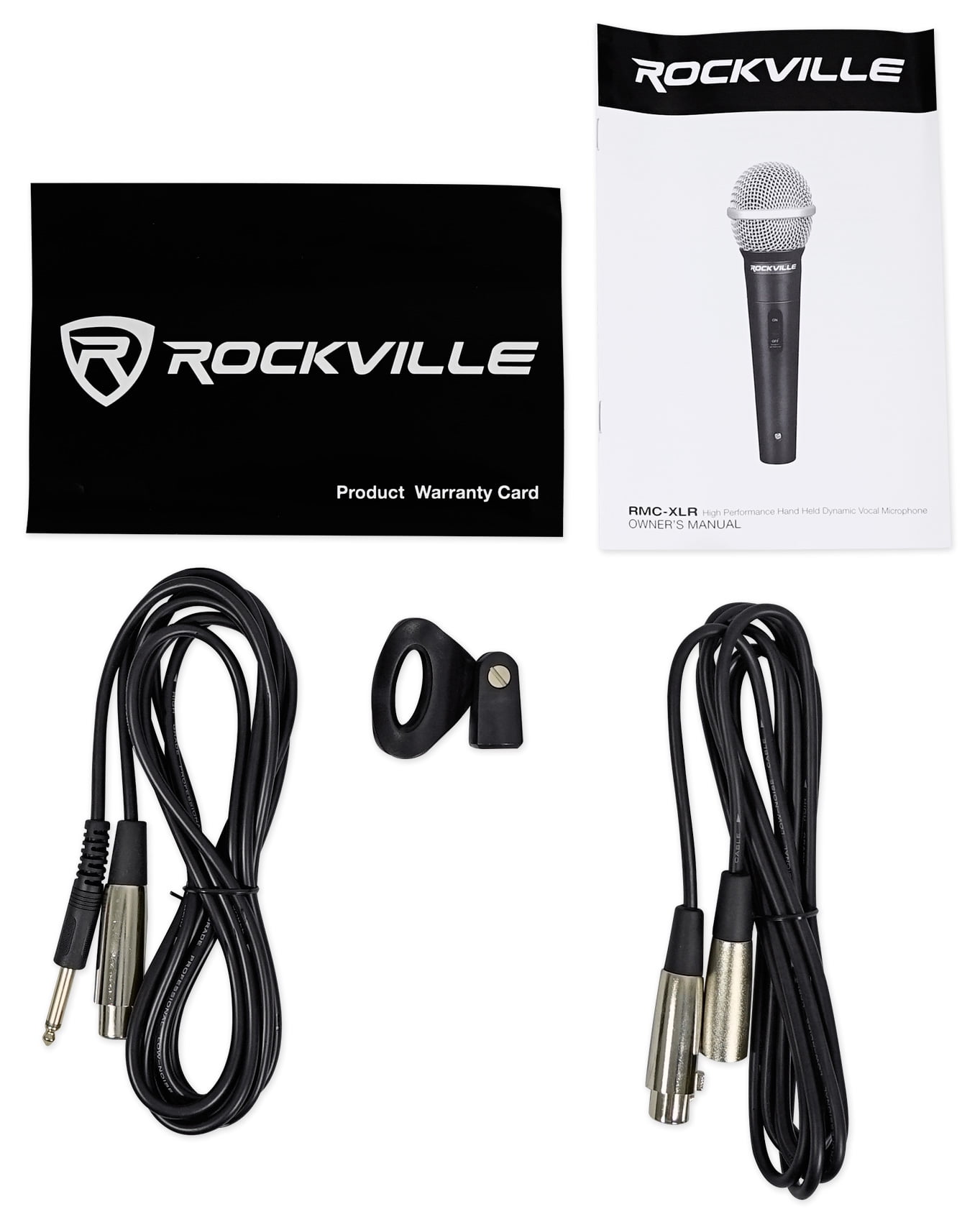 Rockville Dynamic Microphone+Mic Stand w/Gooseneck+Weighted Base+Cables