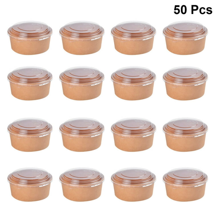 JAYEEY 34OZ Disposable Kraft paper bowls with lids, Food containers Soup  Bowls Party Supplies Treat Bowls 50 PACK