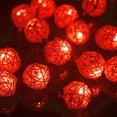 thumbnail image 4 of LINLIN Solar Rattan String Light, 6M 30 LED Solar Fairy Ball Decorative String Lights with 2 Lighting Modes for Outdoor Garden Yard Patio Christmas Party, 4 of 9
