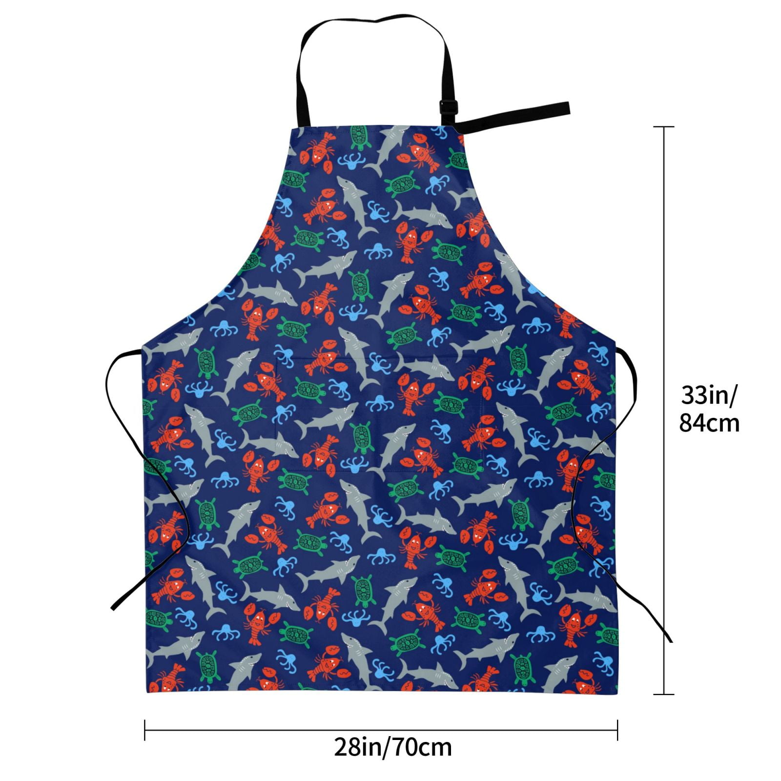 Kdxio Deep Down In The Ocean Apron with Pockets Adjustable Kitchen Aprons for Men Women Waterproof Aprons for Cooking,Drawing,Crafting, Baking Household Cleaning