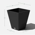 thumbnail image 4 of Veradek Pure Series Nobleton 22" Plastic Planter 2-Pack Black, 4 of 11